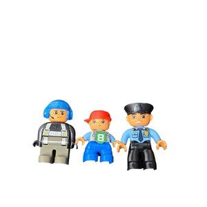 Lego‎ Duplo Police Officer Engineer & Kid Figures Lot of 3